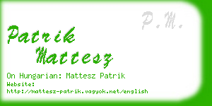 patrik mattesz business card